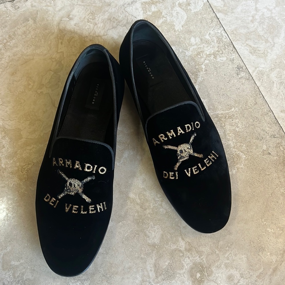 John Richmond velvet loafers